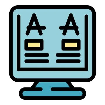 Desktop computer displaying web design interface for online education Illustrazione stock