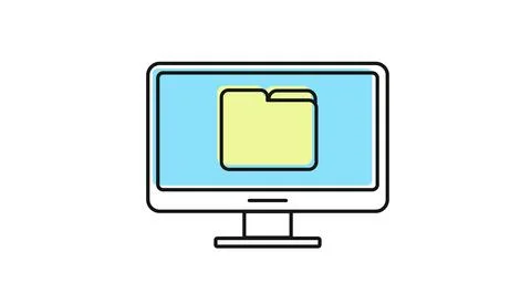 Desktop computer file management icon 스톡 일러스트