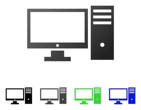 Desktop Computer Flat Gradient Icon Stock Illustration