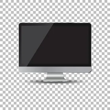 Desktop computer flat icon. Realistic vector illustration Illustrazione stock