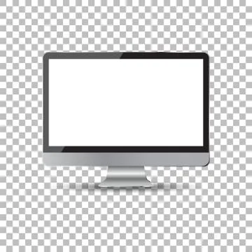 Desktop computer flat icon. Realistic vector illustration Stock Illustration