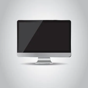 Desktop computer flat icon. Realistic vector illustration Illustrazione stock