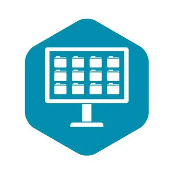 Desktop of computer with folders icon 스톡 일러스트