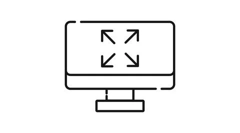 Desktop computer full screen icon Ilustración de archivo