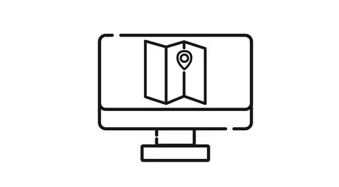Desktop computer GPS navigation icon イラスト素材