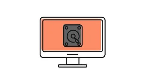 Desktop computer hard drive icon Stockillustratie