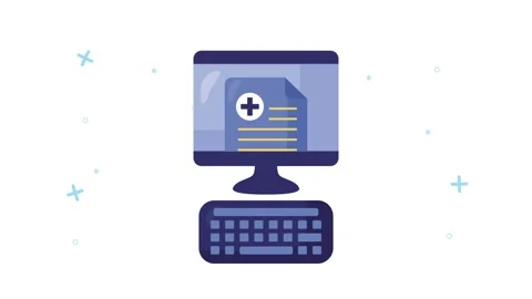 Desktop computer with health medical document on screen, digital record kee.. Stock-Footage 338313701
