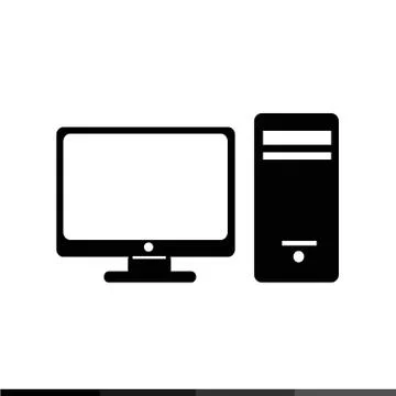 Desktop Computer Icon illustration design Illustrazione stock