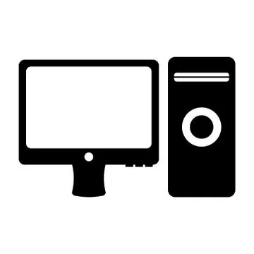 Desktop computer icon image 库存插图