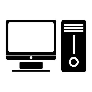 Desktop computer icon image Stock Illustration