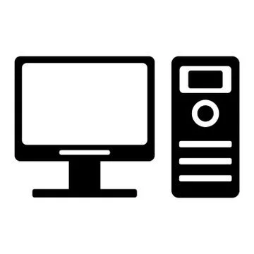 Desktop computer icon image Stock Illustration