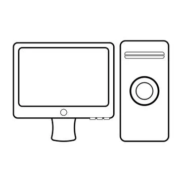 Desktop computer icon image Stock Illustration