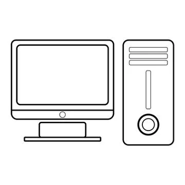 Desktop computer icon image Stock Illustration