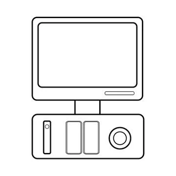 Desktop computer icon image Stock Illustration
