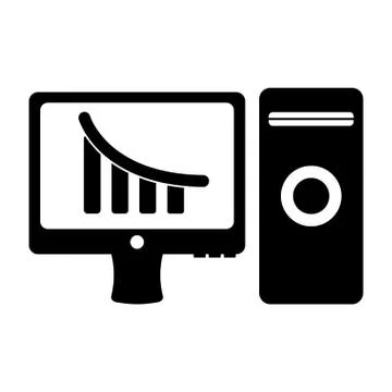 Desktop computer icon image Stock Illustration