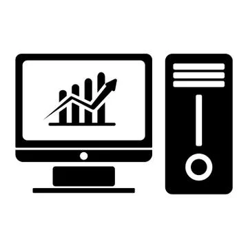 Desktop computer icon image 库存插图