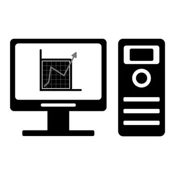 Desktop computer icon image Stock Illustration