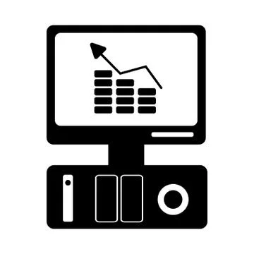 Desktop computer icon image Stock Illustration