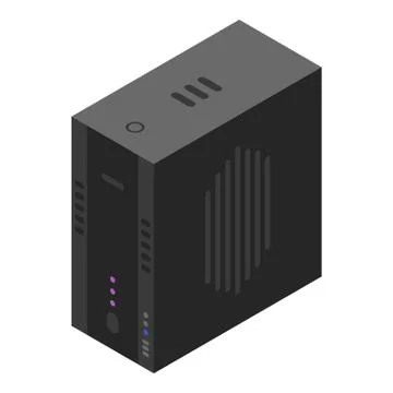 Desktop computer icon, isometric style Stock Illustration