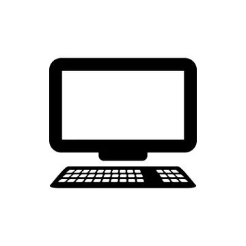 Desktop Computer Icon Symbol Logo Design Stock Illustration