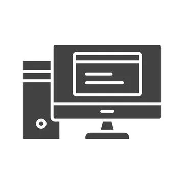 Desktop Computer icon vector image. 스톡 일러스트