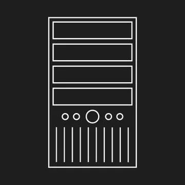 Desktop computer icons. Vector images on black Stockillustratie