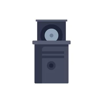 Desktop computer inserting cd icon illustration Illustrazione stock