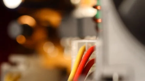 Desktop Computer Inside 11 rack focus Stock Footage 1442890