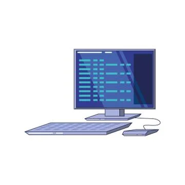 Desktop computer isolated icon Stock Illustration
