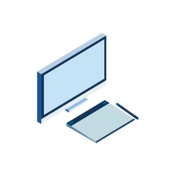 Desktop computer isolated icon Illustrazione stock