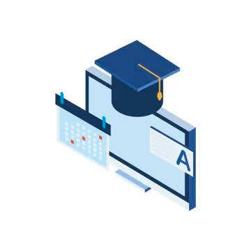 Desktop computer isolated icon Stock Illustration