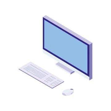 Desktop computer isolated icon 스톡 일러스트