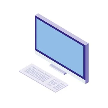 Desktop computer isolated icon 库存插图