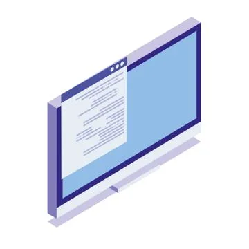 Desktop computer isolated icon Stock Illustration