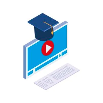 Desktop computer isolated icon Illustrazione stock