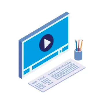 Desktop computer isolated icon 스톡 일러스트