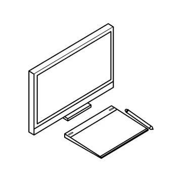 Desktop computer isolated icon 스톡 일러스트