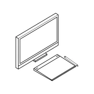 Desktop computer isolated icon 스톡 일러스트