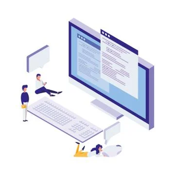 Desktop computer isolated icon 스톡 일러스트