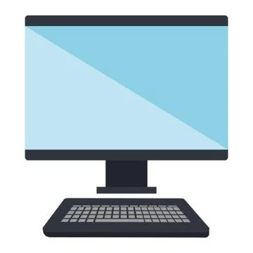 Desktop computer isolated icon Stock Illustration