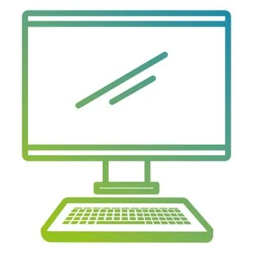 Desktop computer isolated icon Stock Illustration