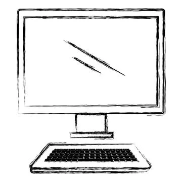 Desktop computer isolated icon Stock Illustration