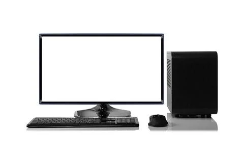 Desktop computer isolated on white background. Stock Photos