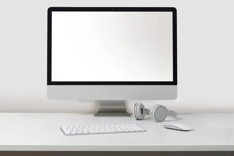 Desktop computer isolated on a white background. Desktop PC Stock Photos