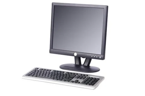 Desktop computer isolated on white Stock Photos