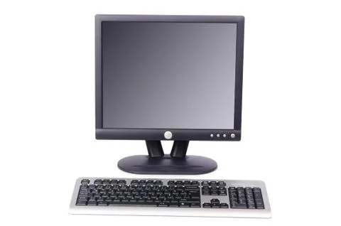Desktop computer isolated on white Stock Photos