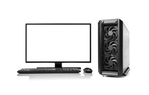 Desktop computer isolated on a withe Stock Photos