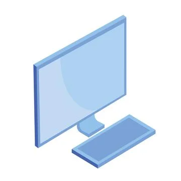 Desktop computer isometric Stock Illustration