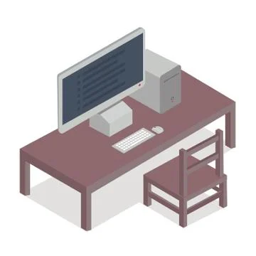 Desktop computer isometric vector Concept Stock Illustration