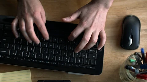 Desktop computer keyboard and mouse Stock Footage 127394672